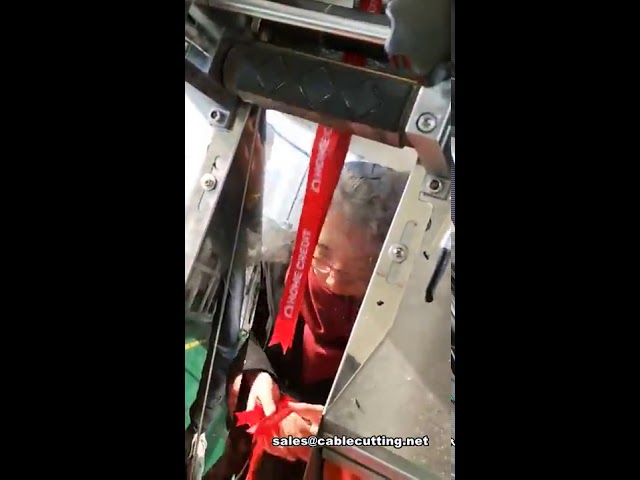 超音波式フィッシュテール型カラフルリボン・テープ切断機 | 自動包装ライン向け